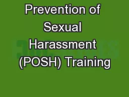 Prevention of Sexual Harassment (POSH) Training
