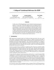 Collapsed Variational Inference for HDP Yee Whye Teh G