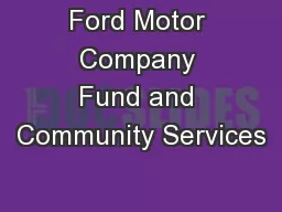 Ford Motor Company Fund and Community Services