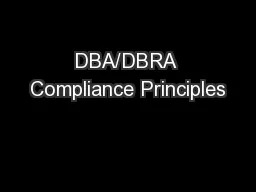 DBA/DBRA Compliance Principles