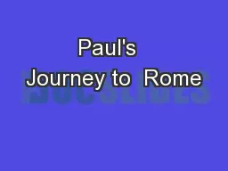 Paul's  Journey to  Rome