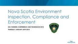 Nova Scotia Environment Inspection, Compliance and Enforcement
