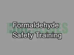Formaldehyde Safety Training