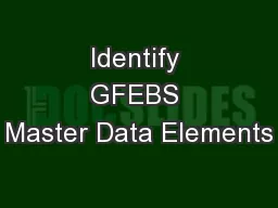 Identify GFEBS Master Data Elements