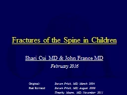 Fractures of the Spine in Children