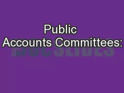 Public Accounts Committees:
