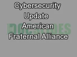 Cybersecurity Update  American Fraternal Alliance