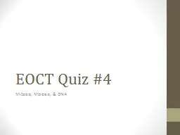 EOCT Quiz #4 Mitosis, Meiosis, & DNA