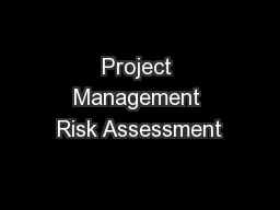 Project Management Risk Assessment