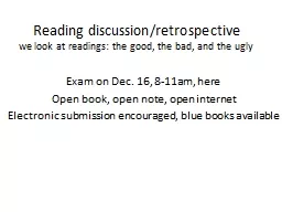 Reading discussion/retrospective