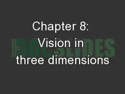 Chapter 8: Vision in three dimensions