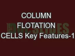 COLUMN FLOTATION CELLS Key Features-1