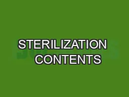STERILIZATION   CONTENTS