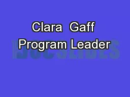 Clara  Gaff Program Leader