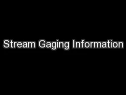Stream Gaging Information