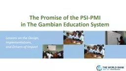 The Promise of the PSI-PMI
