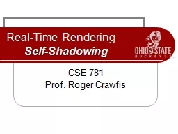 Real-Time Rendering 	 Self-Shadowing