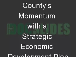 Continuing Charles County’s Momentum with a Strategic Economic Development Plan