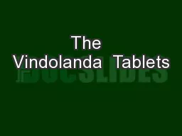 The  Vindolanda  Tablets