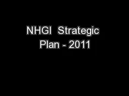 NHGI  Strategic Plan - 2011