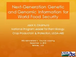 Next-Generation Genetic and Genomic Information for World Food Security