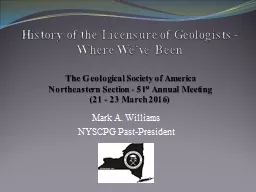 History of the Licensure of Geologists - Where We’ve Been