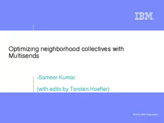 IBM Corporation Optimizing neighborhood collectives