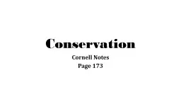 Conservation Cornell Notes
