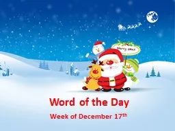 Word of the Day Week of December 17