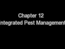Chapter 12  Integrated Pest Management