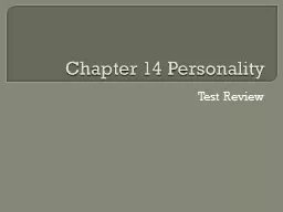 Chapter 14 Personality Test Review