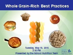 Whole Grain-Rich Best Practices