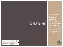 Definition Types of grading framework