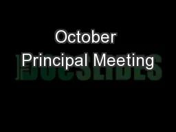 October Principal Meeting