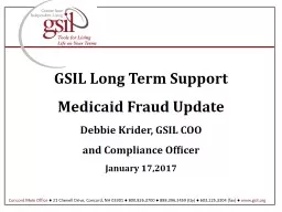 GSIL Long Term Support Medicaid Fraud Update