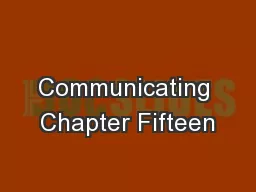 Communicating Chapter Fifteen