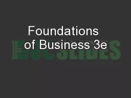 Foundations of Business 3e