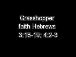 Grasshopper faith Hebrews 3:18-19; 4:2-3
