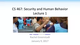 CS 467: Security and Human Behavior