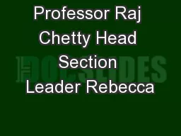 Professor Raj Chetty Head Section Leader Rebecca