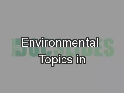 Environmental Topics in