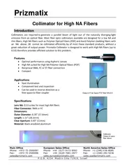 Prizmatix Collimator for High NA Fibers QWURGXFWLRQ Co