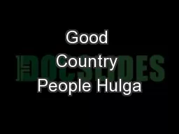Good Country People Hulga
