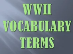 WWII Vocabulary Terms 1.
