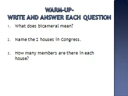 Warm-up-  Write and answer each question