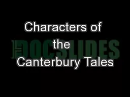 Characters of the  Canterbury Tales