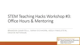 STEM Teaching Hacks Workshop #3: