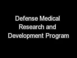 Defense Medical Research and Development Program
