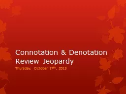 Connotation & Denotation Review Jeopardy
