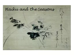 Haiku and the Seasons Haiku